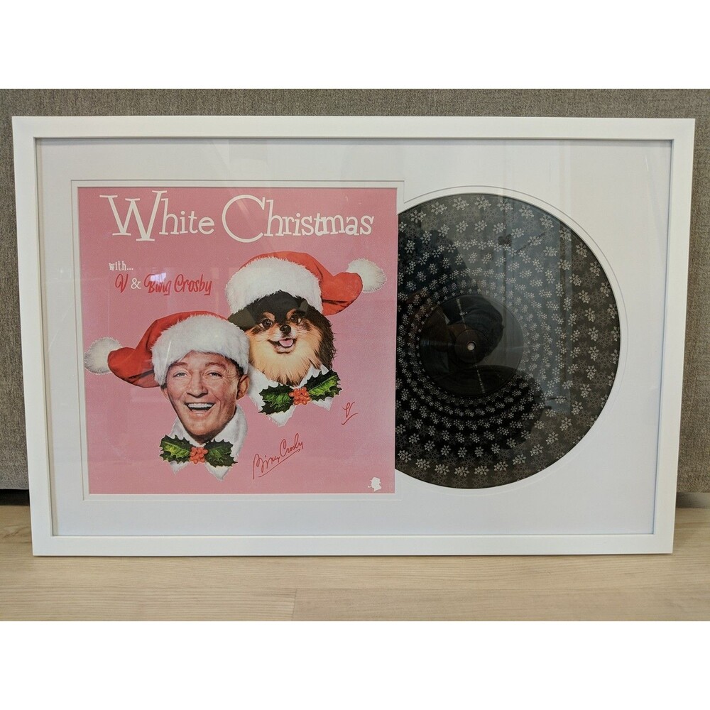 V of BTS x Bing Crosby White Christmas Zoetrope Snowflake Vinyl 12" LP Framed